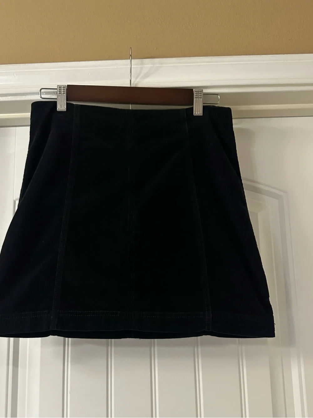 Free People black corduroy mini skirt size 10 EUC